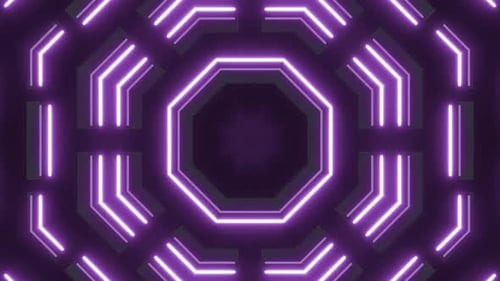 Abstract Neon Geometric Tunnel Hypnotic Loop