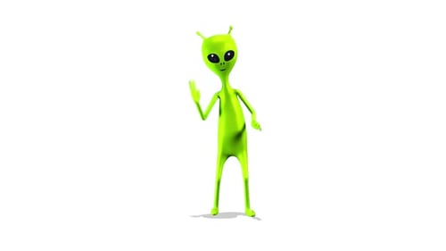 Green Alien Character Dancing Loop Animation