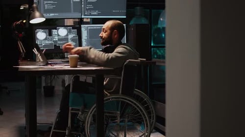 App Developer with Physical Disability Working on IT Software Coding