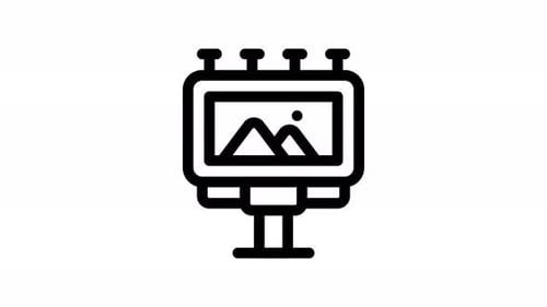 animación del icono de la línea del Banner de la carretera