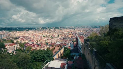 Panoramic View of Naples Cityscape and Rooftops