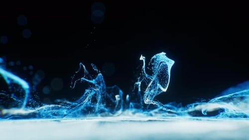 Elegant Blue Particle Flowing Abstract Reveal Animation
