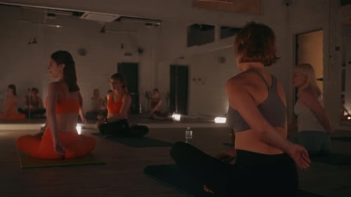 Evening Yoga Session in Contemporary Studio