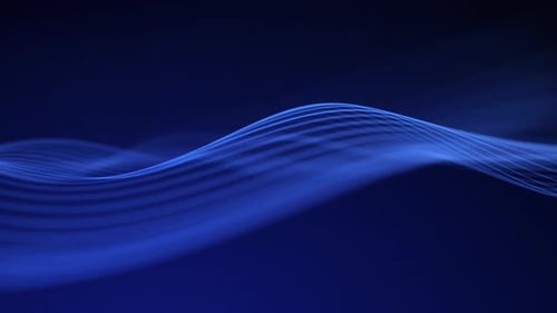 Blue blurred wave loop. Electric ribbons light blue royal sapphire paint silky gradients jet black f