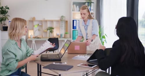 Collaborative Women Working Together in Modern Office