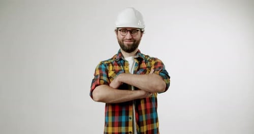 Confident Engineer in Hard Hat Portrait of a Successful Foreman