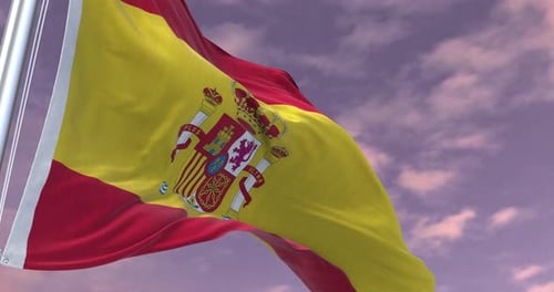 Realistic Waving Flag of Spain Loop