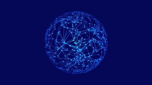 Plexus Planet Network Connection, Digital Globe Sphere Abstract Geometric Plexus Alpha Channel. 5323