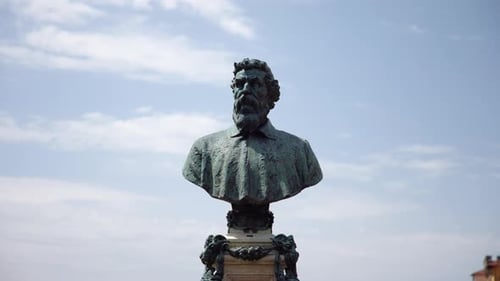 Bronze Bust Statue in Florence, Tuscany, Italy