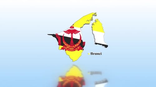 Brunei Map With Flag