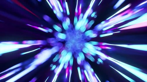 Digital Data Flow on Road in Concept of Cyber Global Communication Blue and Red Neon Rays on a Dark