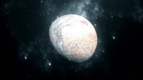 Rotating Celestial Body in Deep Space Starfield