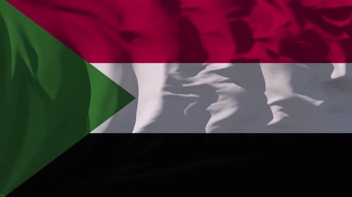 Waving Flag of Sudan Realistic Animation