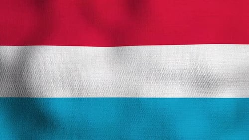 Realistic Waving Flag of Luxembourg