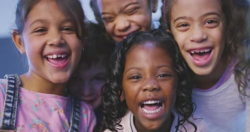 Group of Children Smiles Together