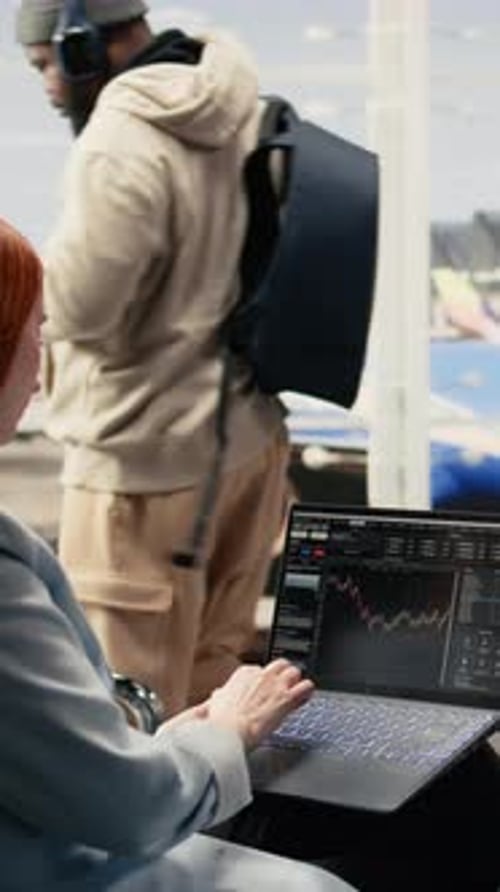 Vertical Video Independent Female Trader Checking Financial Data and Currency Exchange