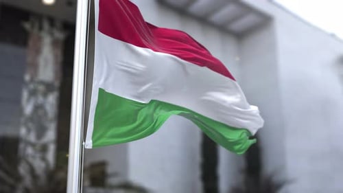 Realistic Waving Flag of Hungary Animation