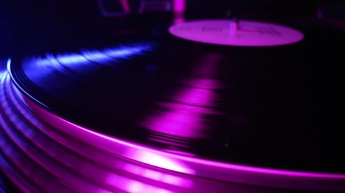 Vinylplatte, DJ-Plattenspieler, Plattenspieler, Drehplatte, Nadel, Stylus Loop, Makro
