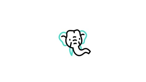 Minimalist Elephant Head Line Art Animation