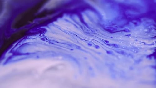 Abstract Mixing of Blue and Purple Paint