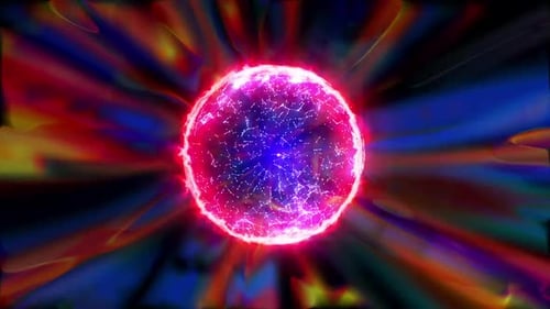 Magic sphere on animated background