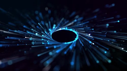 Blue Digital Particle Vortex Tunnel Background Animation
