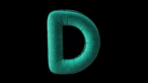 Fabric Knitted 3D Letter D Animation Reveal