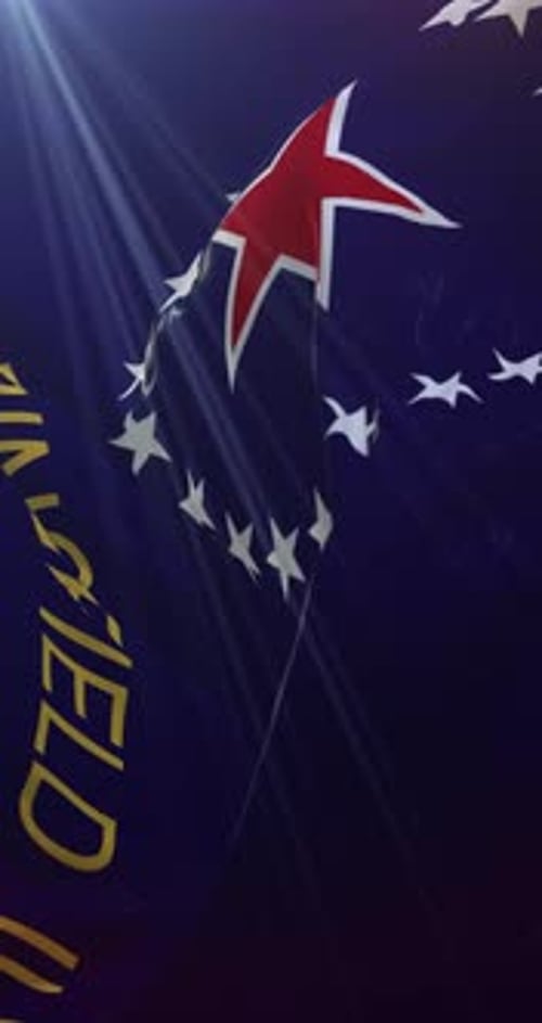Vertical Animated Waving Flag Background with Stars