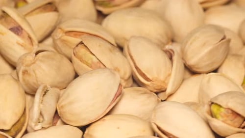 Close Up View of Fresh Pistachios in Shell