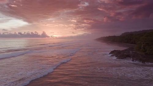 Stunning Aerial Sunset Over Costa Rica's Coastline