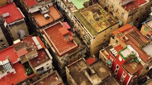 Aerial Bird s Eye View of Ancient Old Town Buildings and Streets