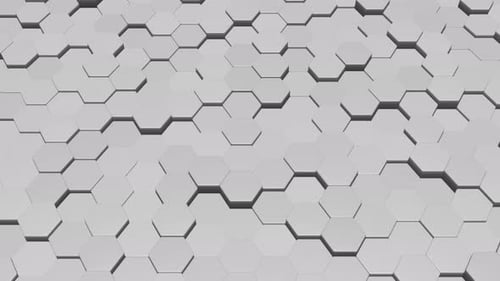 Seamless White Hexagon Grid Abstract Background Loop Animation