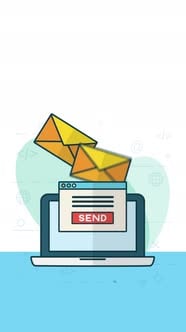 Laptop Sending Emails Flat Design Vertical Animation, Backgrounds ...