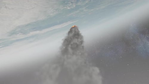 Schneller lodernder Asteroiden-Meteor dringt in die Atmosphäre des Planeten Erde ein