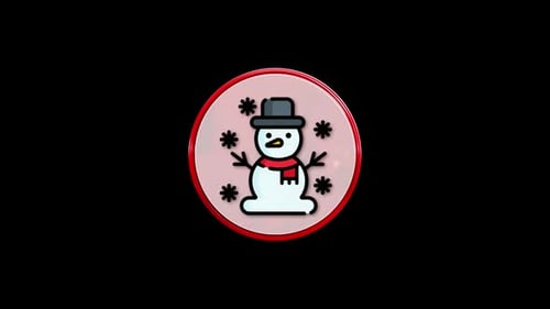 Animated Christmas Snowman Icon Rotation in Modern 3D Style