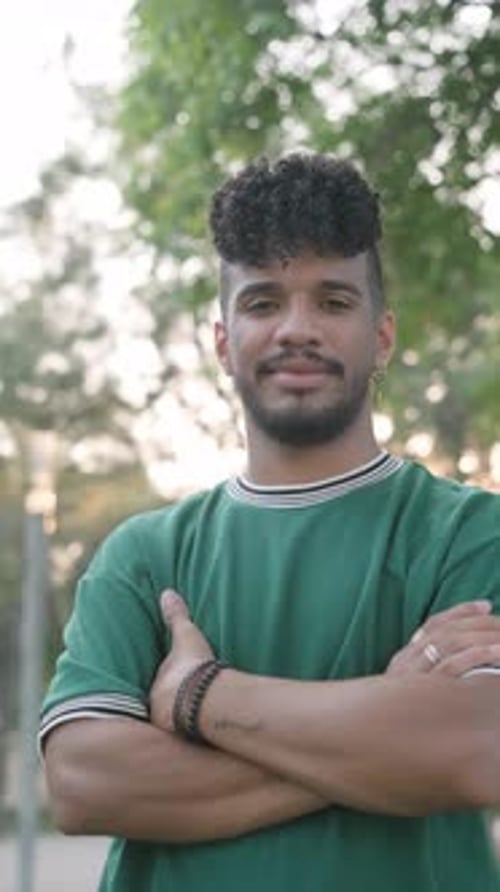Handsome Young Adult Man Smiling Outdoors
