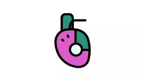 Animated Flat Design Medical Heart Icon