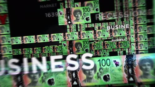 Australischer Dollar-Geldbanknoten Seamless Loop Flight