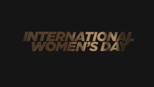 International Women’s Day Gold Text Alpha Channel