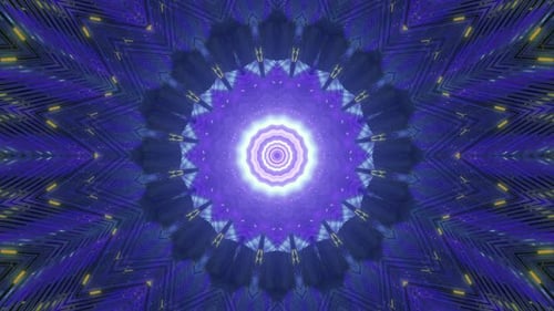 Abstract Geometric Glowing Kaleidoscope Tunnel Background