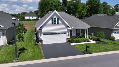 Suburban Neighborhood Aerial View on a Sunny Day