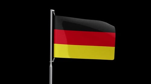 Realistic Waving German National Flag Animation