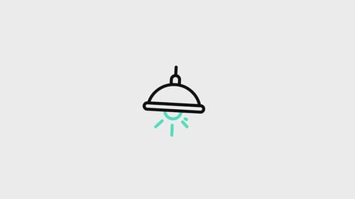 Animated Lamp Icon with Light On-Off Effect