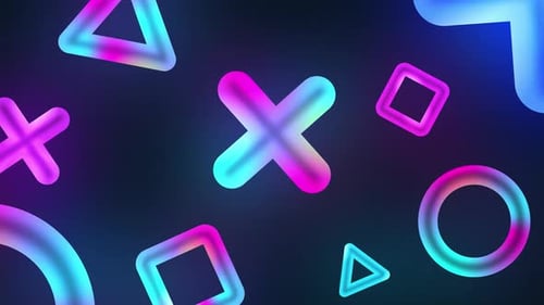 Vibrant Neon Geometric Shapes Animated Background Loop