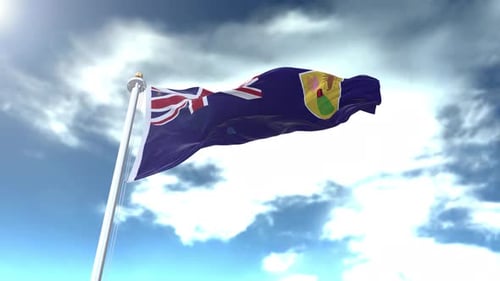 Realistic Waving Flag Animation with Sunlit Clouds