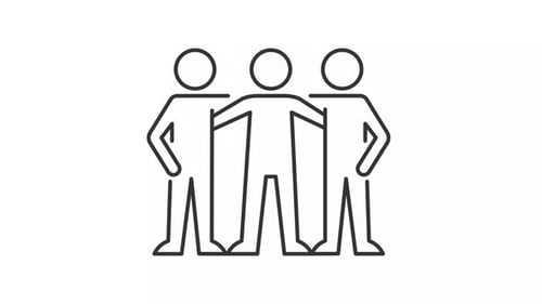 Icône linéaire d'amitié animée