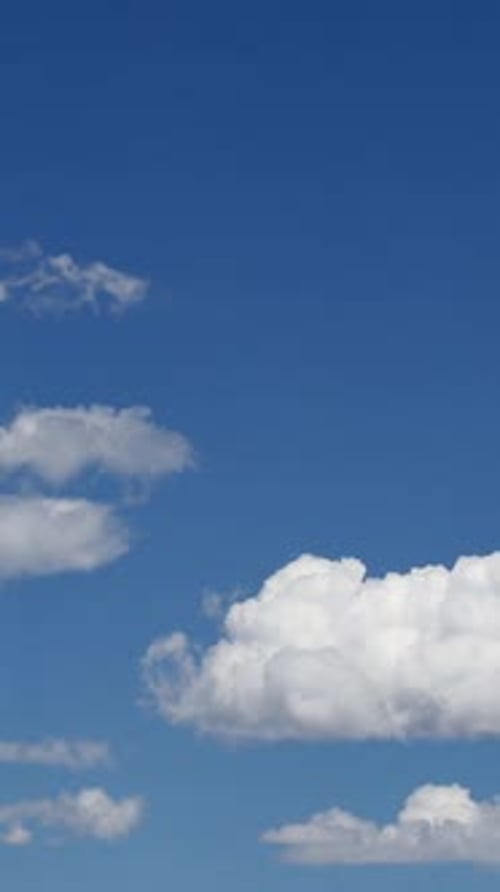 Vertical Video Happy Clouds and Blue Sky Timelapse Background