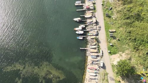 aerial coast boats