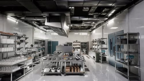 Professional Kitchen , View Counter In Stainless Steel