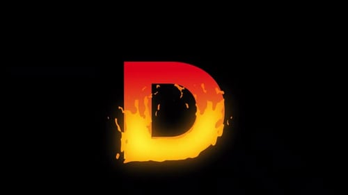 Flaming Letter D Animated Loop